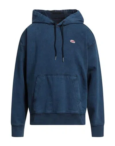 Diesel Man Sweatshirt Blue Size Xs Cotton, Elastane