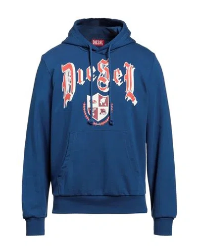 Diesel Man Sweatshirt Blue Size Xl Cotton, Polyester, Elastane