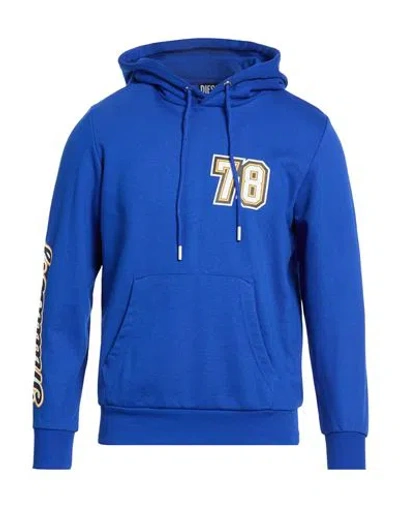 Diesel Man Sweatshirt Bright Blue Size M Cotton, Polyester, Elastane