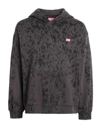 Diesel Man Sweatshirt Charcoal Size L Cotton, Elastane In Gray