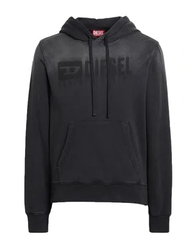 Diesel Man Sweatshirt Charcoal Size L Cotton, Elastane In Gray