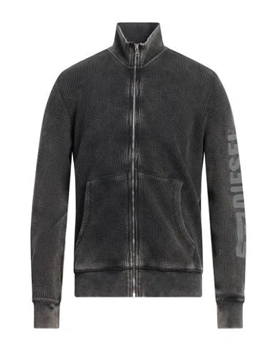 Diesel Man Sweatshirt Charcoal Size L Cotton, Elastane In Grey