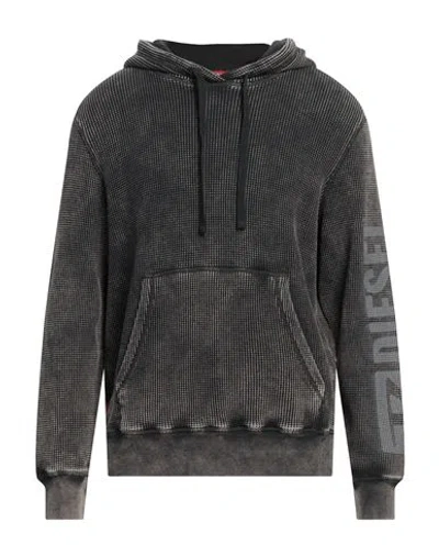 Diesel Man Sweatshirt Charcoal Size L Cotton, Elastane In Grey