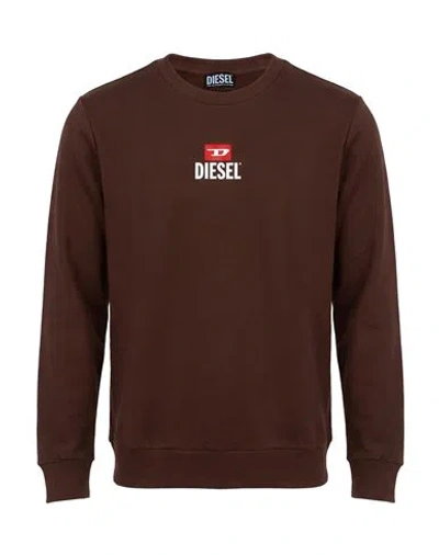 Diesel Man Sweatshirt Chocolate Brown Size Xl Cotton