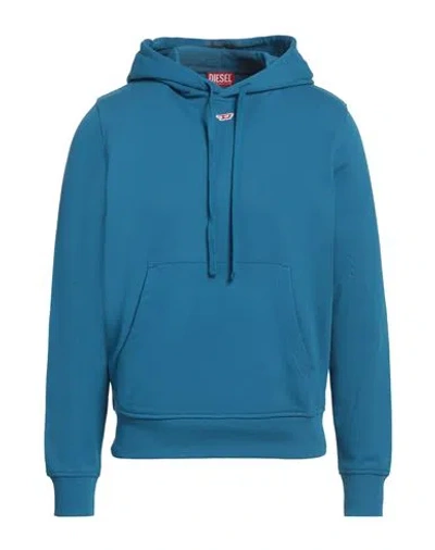 Diesel Man Sweatshirt Deep Teal Size L Cotton, Elastane In Green