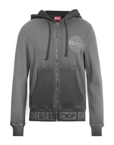 Diesel Man Sweatshirt Grey Size 3xl Cotton, Elastane In Gray