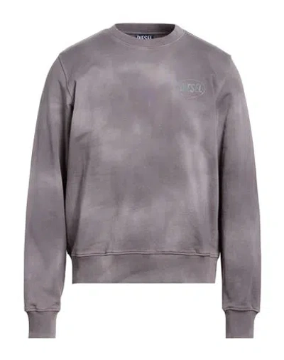 Diesel Man Sweatshirt Grey Size L Cotton In Gray
