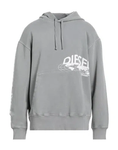 Diesel Man Sweatshirt Grey Size Xxl Cotton, Elastane In Gray