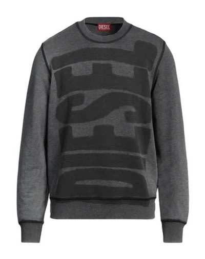 Diesel Man Sweatshirt Lead Size L Polyester, Cotton In Gray