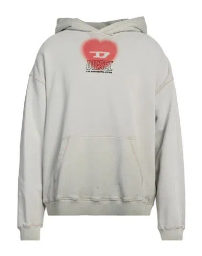Diesel Man Sweatshirt Light Grey Size L Cotton, Elastane