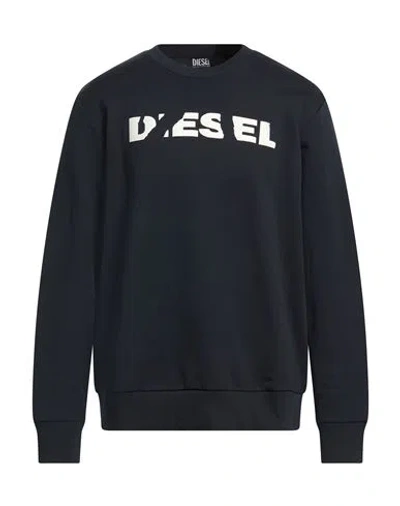 Diesel Man Sweatshirt Midnight Blue Size L Cotton