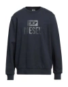 Diesel Man Sweatshirt Midnight Blue Size M Cotton, Elastane