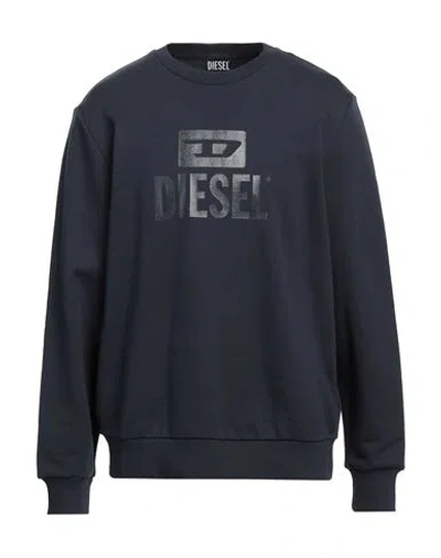 Diesel Man Sweatshirt Midnight Blue Size M Cotton, Elastane