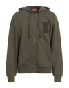 Diesel Man Sweatshirt Military Green Size M Cotton, Polyester, Elastane In Green