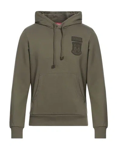 Diesel Man Sweatshirt Military Green Size M Cotton, Polyester, Elastane