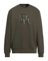 Diesel Man Sweatshirt Military Green Size S Cotton, Elastane