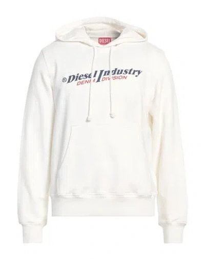 Diesel Man Sweatshirt Off White Size M Cotton