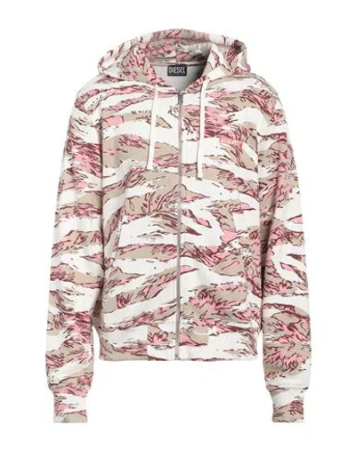 Diesel Man Sweatshirt Pink Size Xxs Cotton In Multi