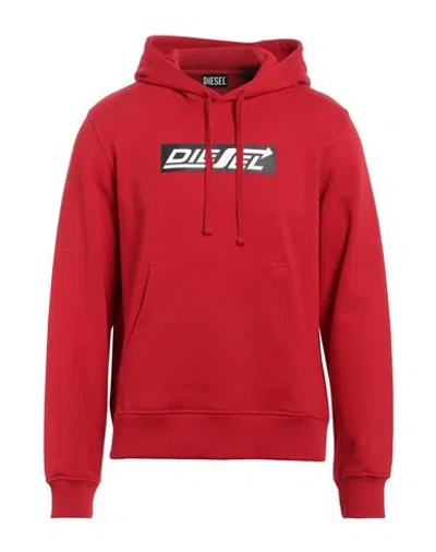 Diesel Man Sweatshirt Red Size L Cotton, Elastane