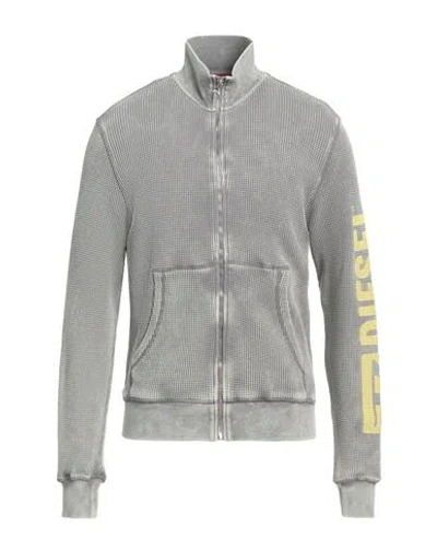 Diesel Man Sweatshirt Sage Green Size L Cotton, Elastane