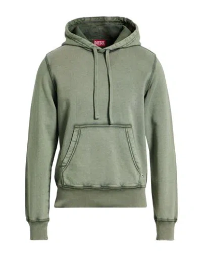 Diesel Man Sweatshirt Sage Green Size S Cotton, Elastane