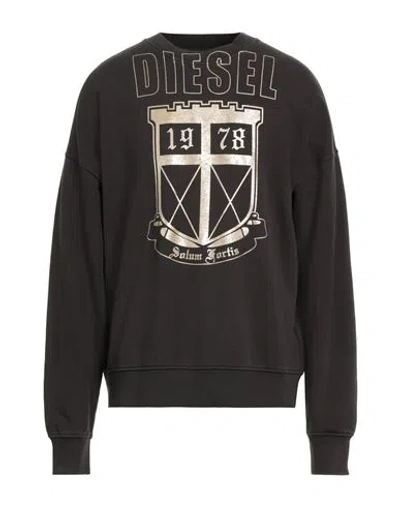 Diesel Man Sweatshirt Steel Grey Size 3xl Cotton, Elastane