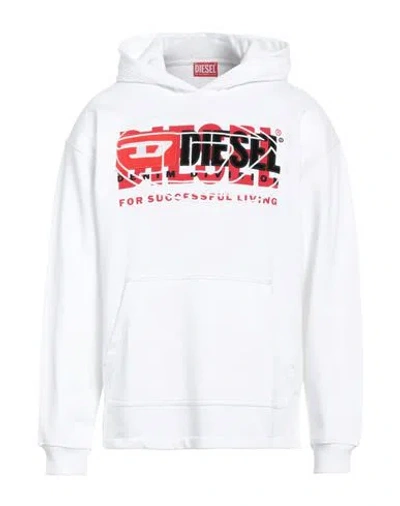 DIESEL DIESEL MAN SWEATSHIRT WHITE SIZE L COTTON