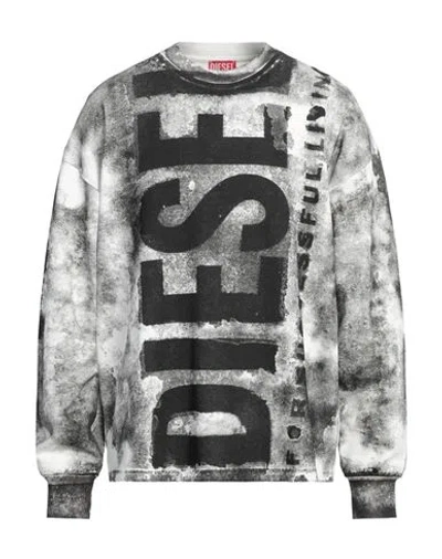 Diesel S-bunt-bisc Cotton Sweatshirt In White