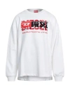 Diesel Man Sweatshirt White Size L Cotton, Elastane
