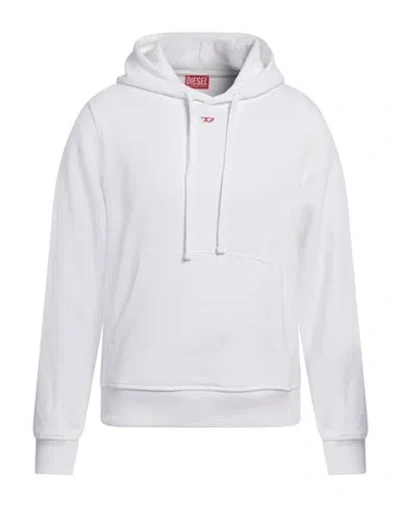 Diesel Man Sweatshirt White Size L Cotton, Elastane