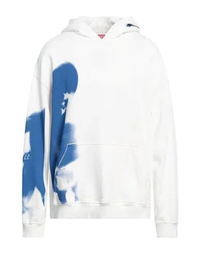 Diesel Man Sweatshirt White Size L Cotton, Elastane