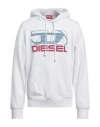 Diesel Red Tag Printed Cotton S-ginn-hood-k40 Hoodie In White