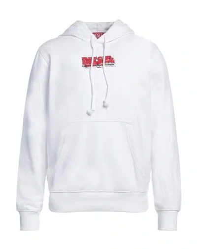 Diesel Man Sweatshirt White Size L Cotton, Polyester, Elastane