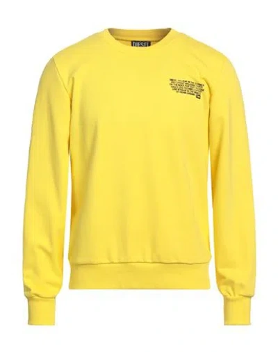 Diesel Man Sweatshirt Yellow Size M Cotton, Polyester, Elastane