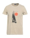 Diesel Man T-shirt Beige Size L Cotton In Brown