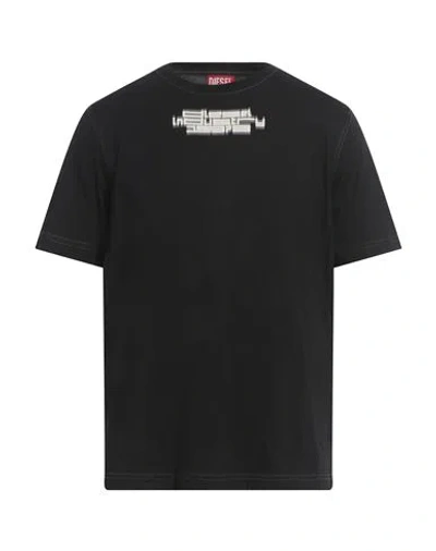 Diesel Man T-shirt Black Size L Cotton