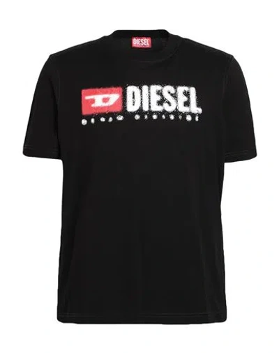 Diesel Man T-shirt Black Size L Cotton