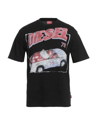 Diesel Man T-shirt Black Size L Cotton
