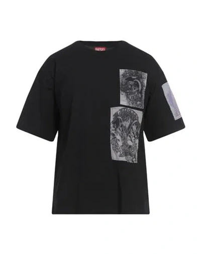 Diesel Man T-shirt Black Size L Cotton