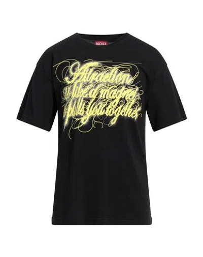 Diesel Man T-shirt Black Size L Cotton