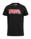 Diesel Man T-shirt Black Size L Cotton In Black