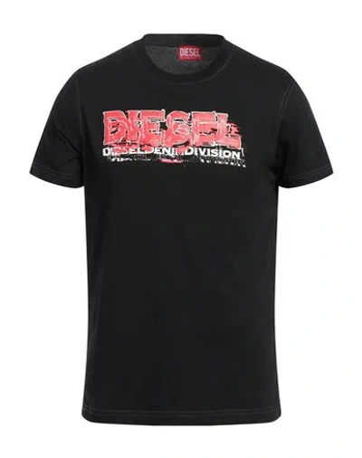 Diesel Man T-shirt Black Size L Cotton