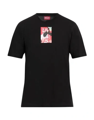Diesel Man T-shirt Black Size L Cotton