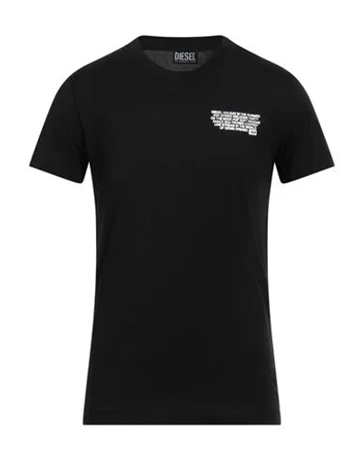 Diesel Man T-shirt Black Size Xxl Cotton
