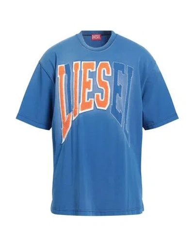 Diesel Man T-shirt Blue Size L Cotton