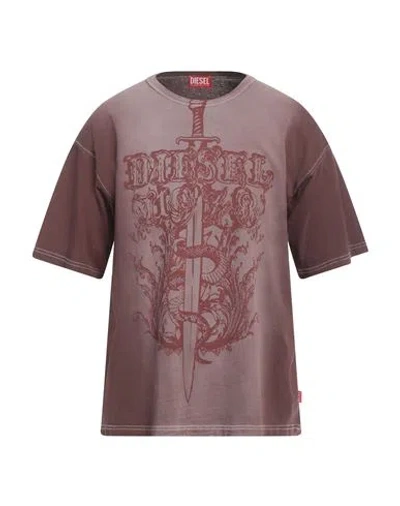 Diesel Man T-shirt Brick Size L Cotton In Brown