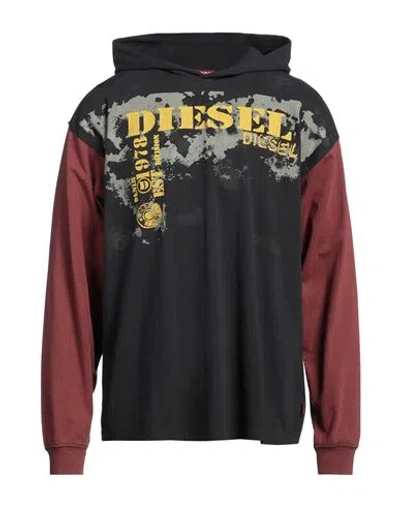 Diesel Man T-shirt Charcoal Size L Cotton In Gray