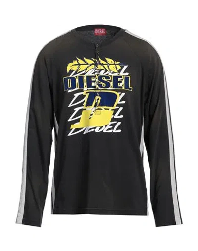 Diesel Man T-shirt Charcoal Size L Cotton
