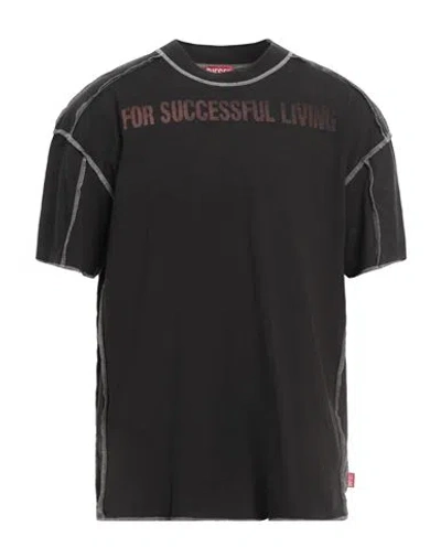 Diesel Man T-shirt Dark Brown Size L Cotton