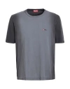 Diesel Man T-shirt Grey Size L Cotton In Gray